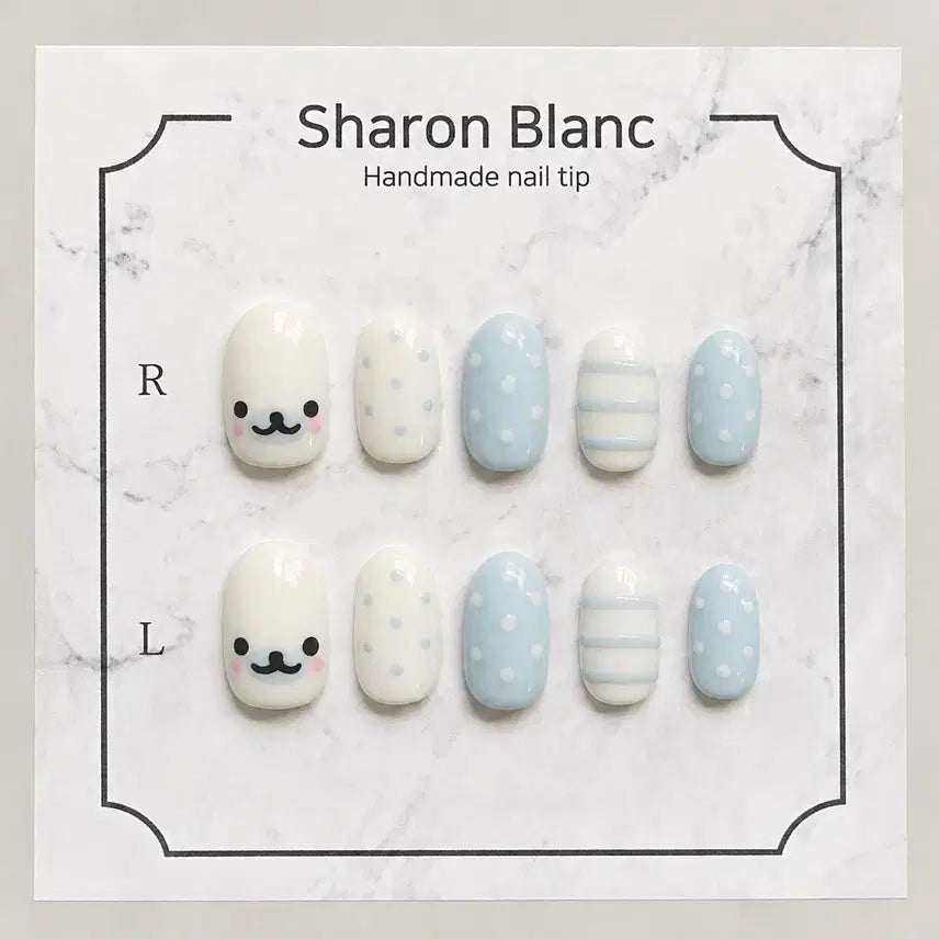 [BUNJANG] Sharon Blanc Custom Nail Tips Set (15 Shapes Available) / 마메고마 네일팁 / 15종 쉐입