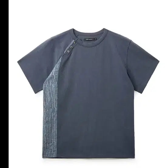 [BUNJANG] Haechingroom Curved Henleneck T-shirt Blue / 해칭룸 커브드 헨리넥 티 블루 [4]