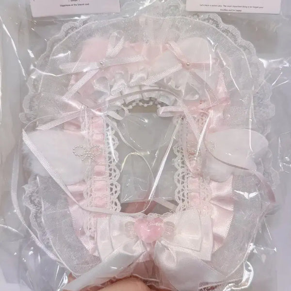 [BUNJANG] Handmade Pink & White Lace Photocard Holder / 핑크 화이트 레이스 탑꾸 탑로더 꾸미기 핸드메이드 포카홀더
