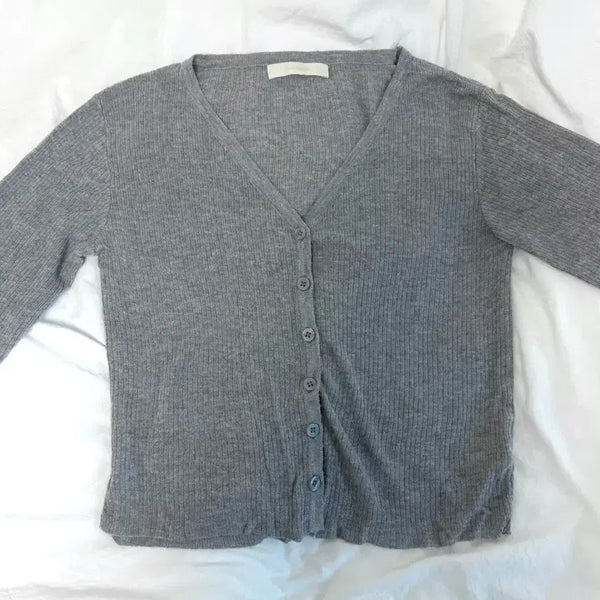 [BUNJANG] Long Sleeve Gray Cardigan / 긴팔 그레이 가디건