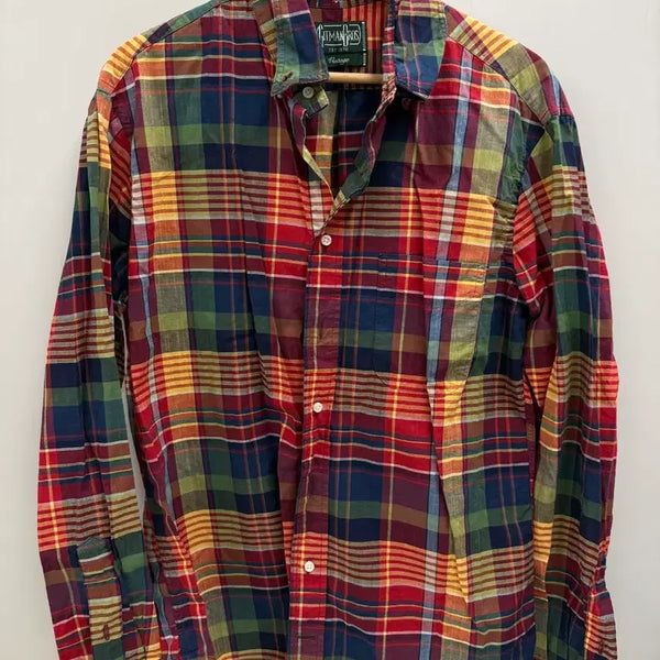 [BUNJANG] Jitman Vintage Madras Check Shirt - Large / 짓먼빈티지 마드라스 라지 팝니다.