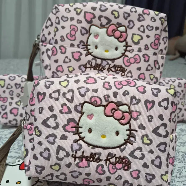 [BUNJANG] Hello Kitty Leopard Pouch Pink / 헬로키티 레오파드 파우치 핑크