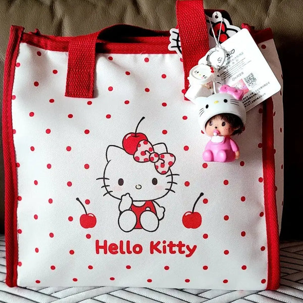 [BUNJANG] Sanrio Hello Kitty Red Cherry Tote Bag & Hello Kitty Keyring Figure / 산리오 정품 헬로키티 빨강체리 토트백&헬로키티 키링 피규어(새상품)