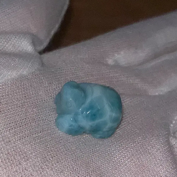 [BUNJANG] Larimar Gemstone Mini Turtle Carving / 천연원석 라리마 미니 거북 카빙 원석 돌