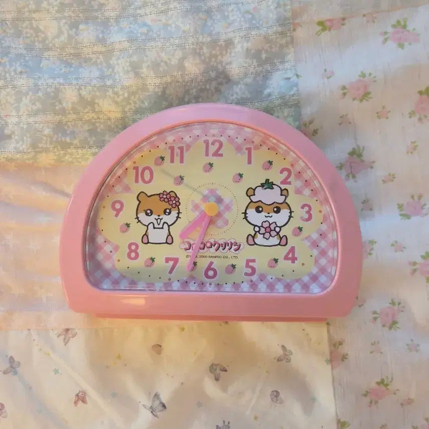[BUNJANG] Sanrio Kuririn Cherry Blossom Vintage Desk Clock / 고전 빈티지 초레어 희귀 체리 블라썸 벚꽃 산리오 쿠리링 시계 산엑스