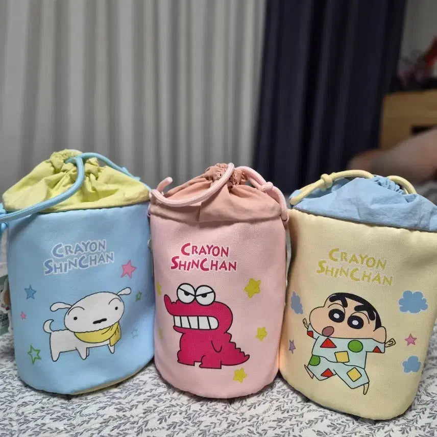 [BUNJANG] Crayon Shin-chan Drawstring Pouch Set / 짱구는 못말려 복조리 파우치 3종