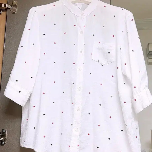 [BUNJANG] Comme des Garçons Style Heart Pattern Shirt / 꼼데 ㄱㄹ 하트 남방 셔츠