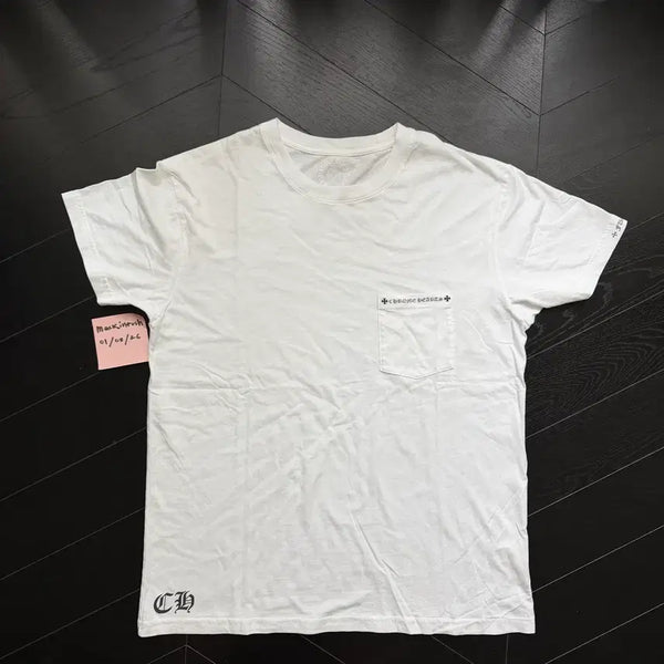 [BUNJANG] Chrome Hearts Mini Logo Pocket T-Shirt White (Vintage) / [L] 크롬하츠 미니 로고 포켓 티셔츠 화이트 (빈티지)