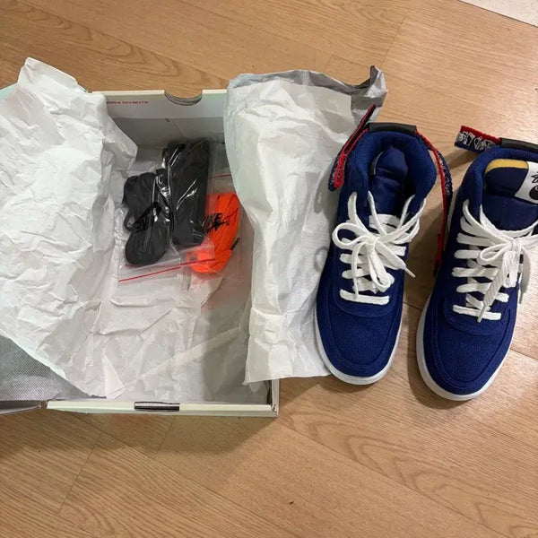 [BUNJANG] Nike x Stussy Vandal High SP Blue Sneakers / 나이키 반달하이 스투시sp 블루 235