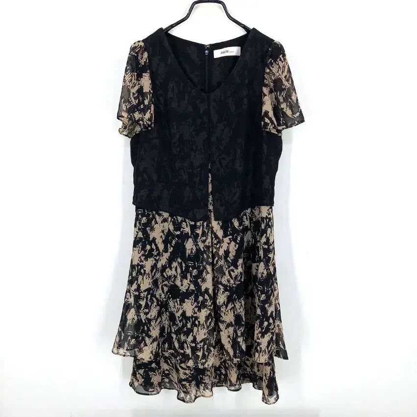 [BUNJANG] Chiffon Mini Dress Black / 수비 여성 여름 쉬폰데코 반팔미니원피스 블랙85 (HU46255)