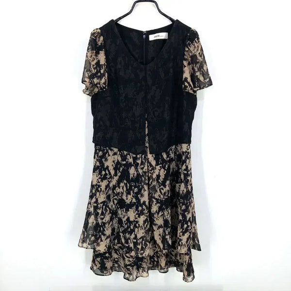 [BUNJANG] Chiffon Mini Dress Black / 수비 여성 여름 쉬폰데코 반팔미니원피스 블랙85 (HU46255)