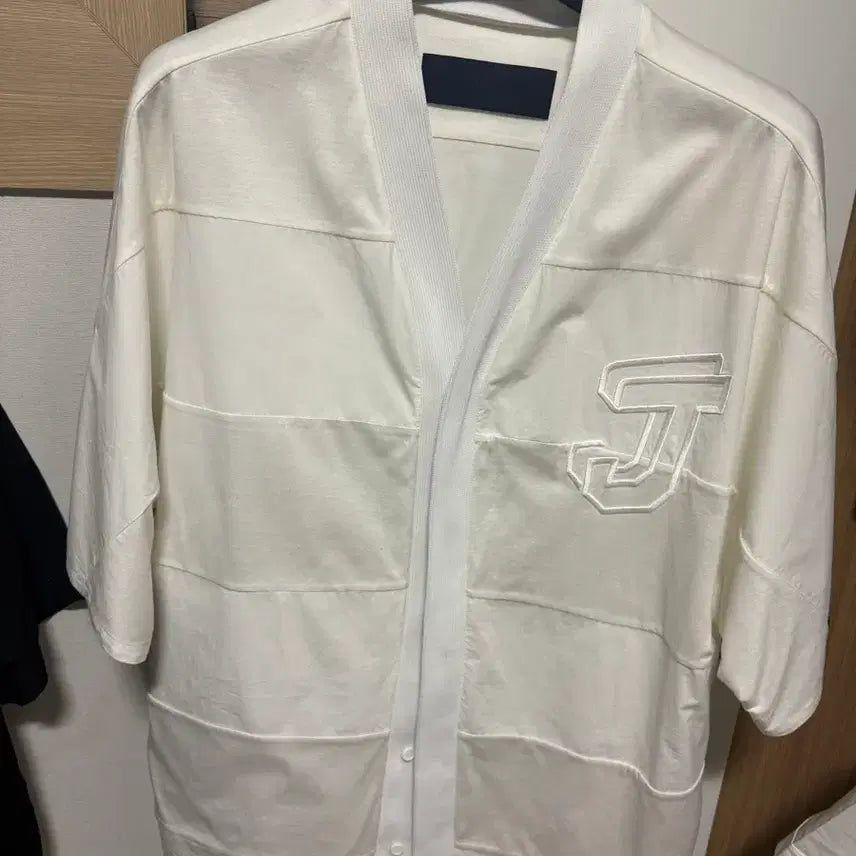 [BUNJANG] JUUN.J Baseball Short Sleeve Shirt White / 준지 베이스볼 반팔 셔츠