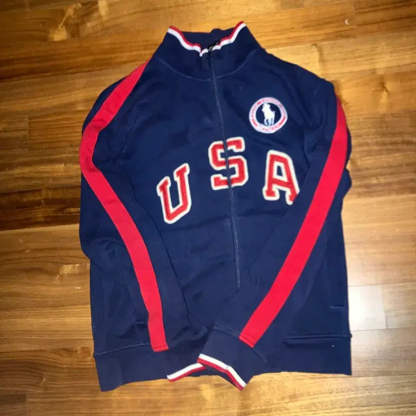 [BUNJANG] Polo Ralph Lauren Big Pony USA Track Top - Navy/Red / 폴로 빅포니 USA 트랙탑 네이비 레드