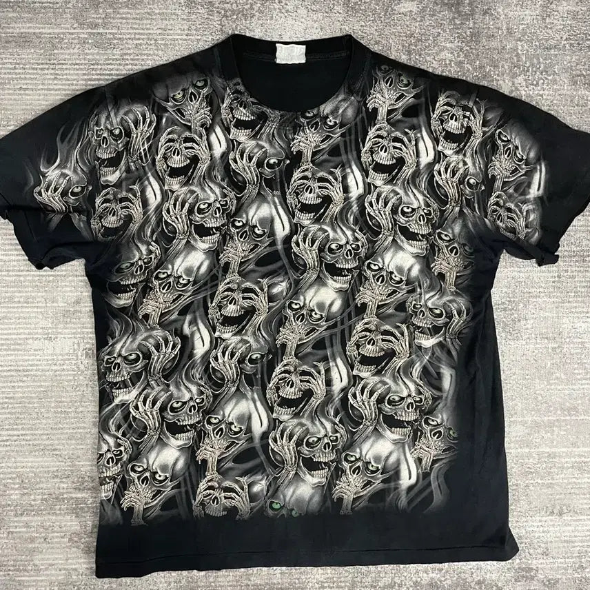 [BUNJANG] 90s USA Vintage Skull Printing T-Shirt / 90s USA vtg 스컬프린팅 T