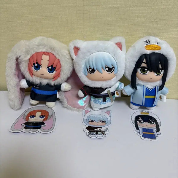 [BUNJANG] Gintama Eaki Labubu Gintama-bu Gintama-bu Doll Keychain Bundle Set (Gintoki, Kamui, Zura) - Sealed / [일괄] 은혼 eaki 라부부 은부부 인형 키링 미개봉 양도 (긴토키,카무이,즈라)