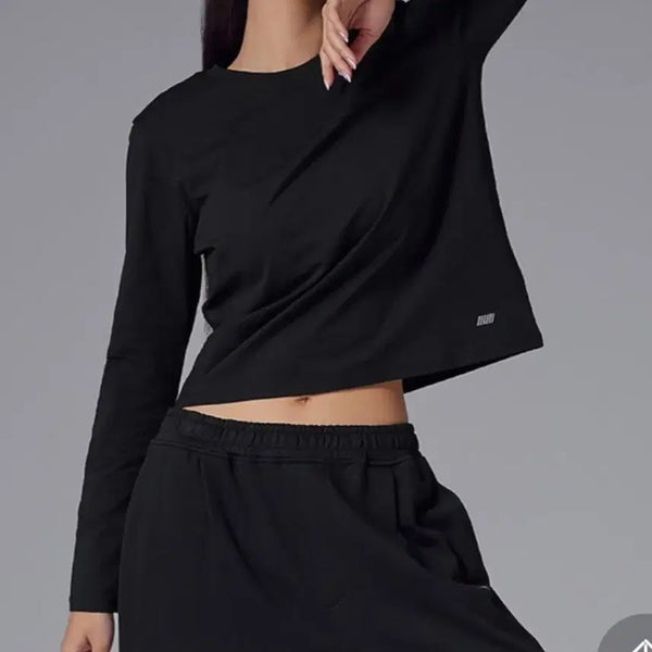 [BUNJANG] STL Semi Crop Sleeve Top & Semi Wide Pants Set / STL 세미 크롭 슬리브x2, STL 세미 와이드 팬츠x2