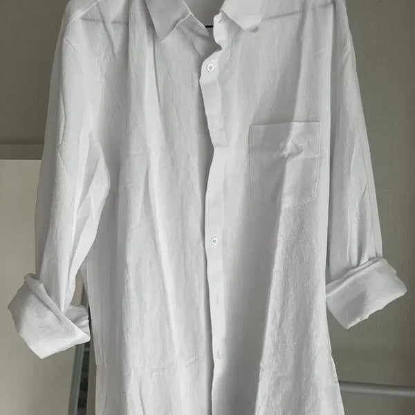 [BUNJANG] Men's Casual White Long Sleeve Shirt / 남자 케주얼 화이트 셔츠 103정도 새제품