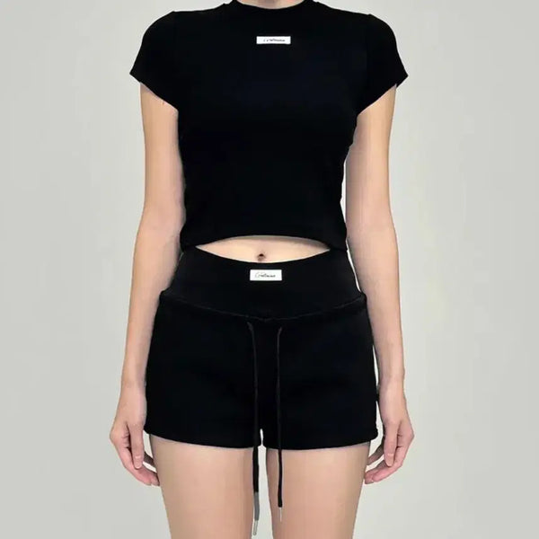 [BUNJANG] Hodieparva Logo Label Shorts / (새상품) 호디에파르바 로고 라벨 숏츠 반바지