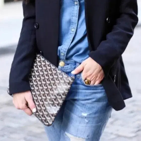 [BUNJANG] Goyard Saint-Louis Clutch MM Black / 고야드 클러치/클러치백MM 정품S급(감정O)