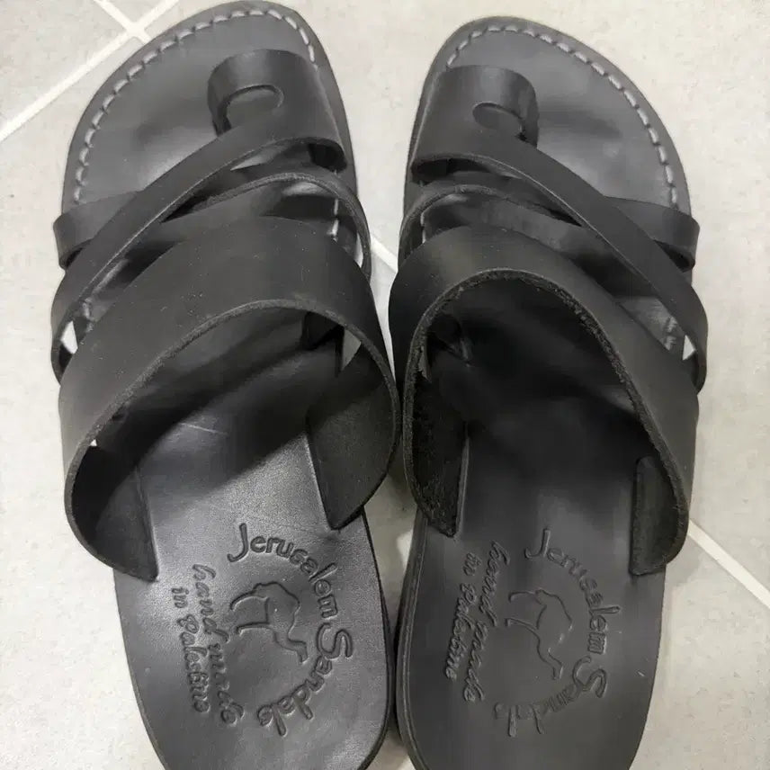 [BUNJANG] Good Shepherd Jerusalem Men's Leather Sandals Black 42 (270) / 예루살렘 굿 셰퍼드 남성 샌들 블랙 42 (270)