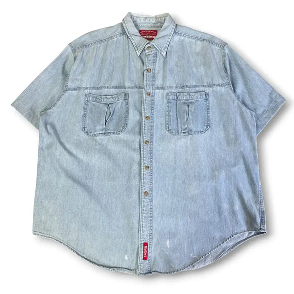 [BUNJANG] Marlboro Country Two-Pocket Denim Short-Sleeve Shirt XL / 말보로 컨트리 투포켓 데님 반팔 셔츠 XL
