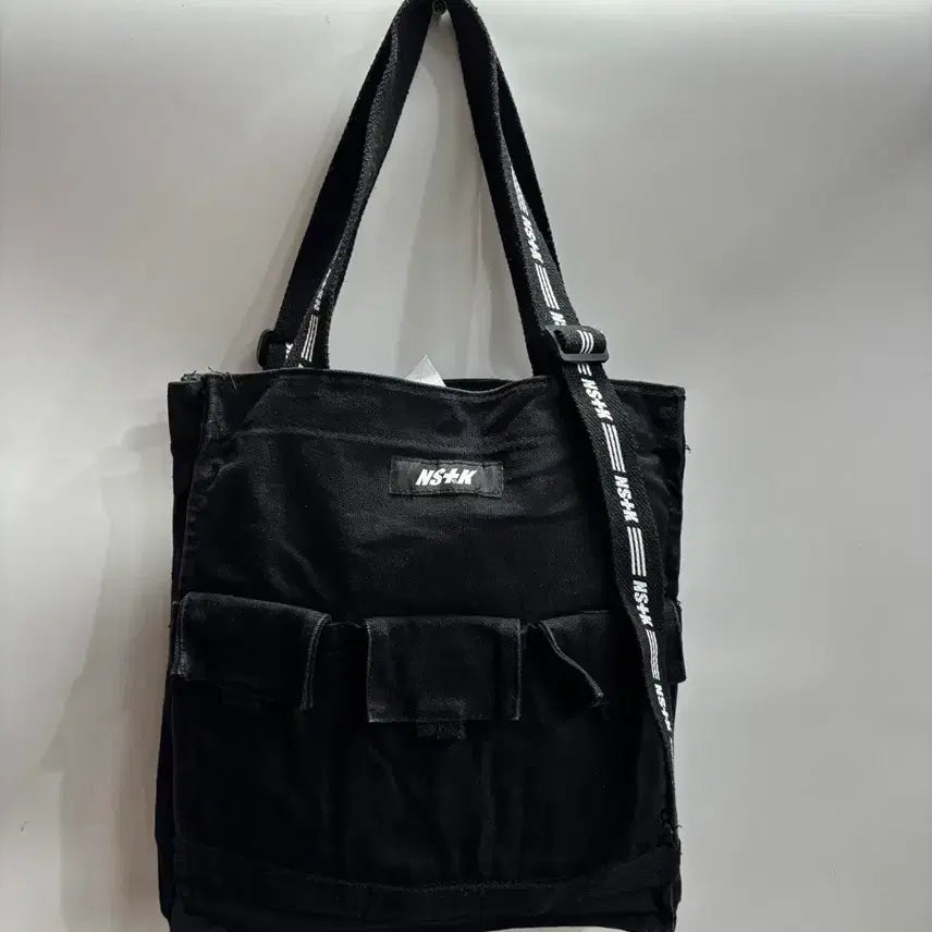 [BUNJANG] NCTCK Black Canvas Multi-Pocket Shoulder Tote Bag 2.0 / [가로 31] 네스티킥 블랙 캔버스 멀티 포켓 숄더백 토트백 2.0  - 브랜드: 빈티지 (VINTAGE) - 색상: 블랙 - 사이즈: 가로 31 / 세로 35 (cm)  [상품