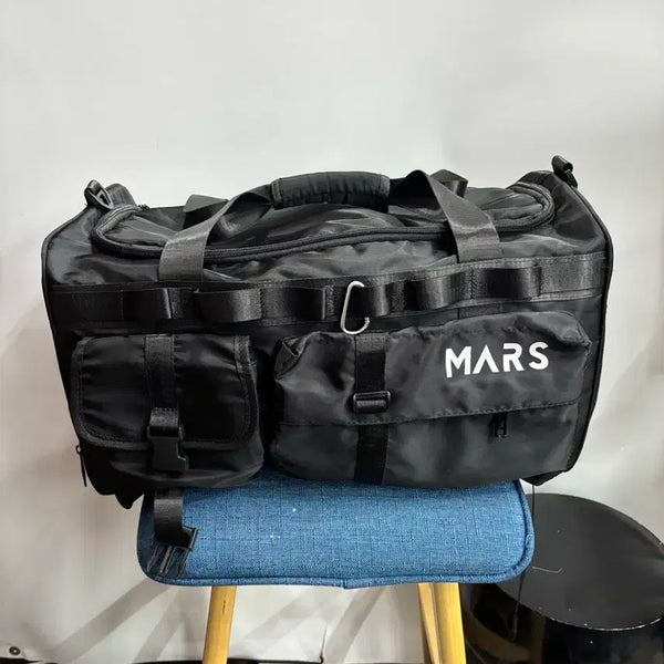 [BUNJANG] MARS Black Nylon Multi-Pocket Duffle Bag Boston Bag 2.0 / [가로 51] 마르스 블랙 나일론 멀티 포켓 더플백 보스턴백2.0  - 브랜드: 마르스 (MARS) - 색상: 블랙 - 사이즈: 가로 51 / 세로 30 (cm)  [상품 설명]