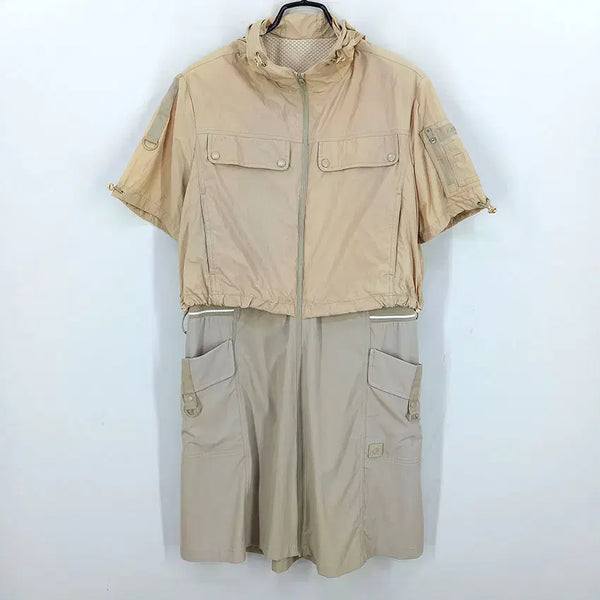 [BUNJANG] Phantom Women's Summer Hooded Short Sleeve Dress Beige / 팬텀 여성 여름 허리밴딩 후드 반팔원피스 베이지95 (HU46258)
