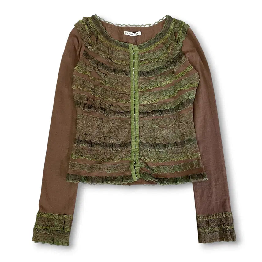 [BUNJANG] Maniju Vintage Lace Layered Cardigan M / 마니주 빈티지 레이스 레이어드 가디건 M