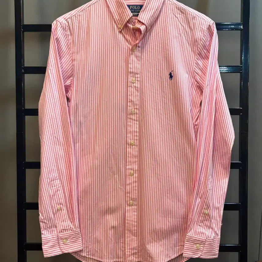 [BUNJANG] Polo Ralph Lauren Slim Fit Striped Shirt Pink / [사이즈 XS (14 1/2)] 폴로 랄프로렌 슬림핏 스트라이프 셔츠 핑크 5.9