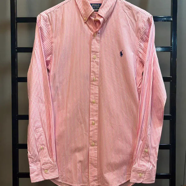 [BUNJANG] Polo Ralph Lauren Slim Fit Striped Shirt Pink / [사이즈 XS (14 1/2)] 폴로 랄프로렌 슬림핏 스트라이프 셔츠 핑크 5.9
