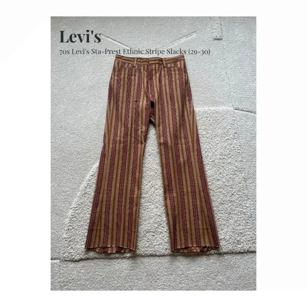 [BUNJANG] Levi's Sta-Prest Ethnic Stripe Flare Slacks / Levi's 스타-프레스트 에스닉 스트라이프 팬츠 (29-30)