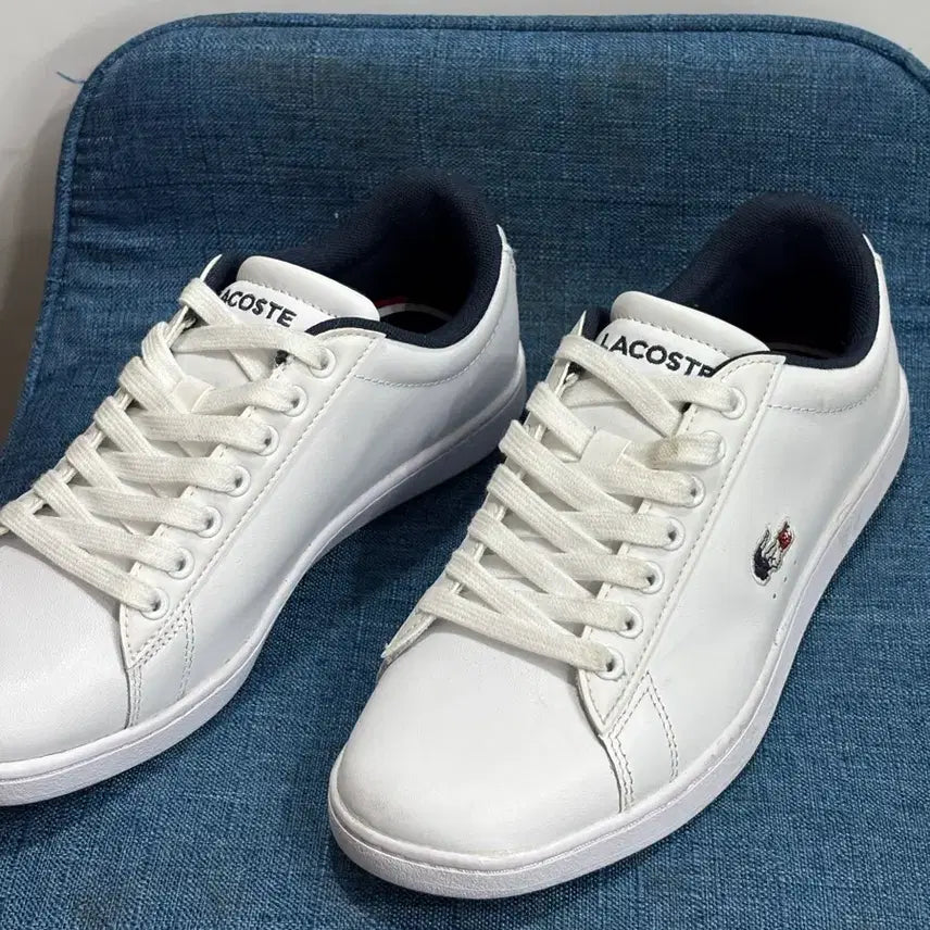 [BUNJANG] LACOSTE Carnaby Evo White Sneakers / [240] 라코스테 카나비 에보 화이트 스니커즈 운동화 3.5  - 브랜드: 라코스테 (LACOSTE) - 색상: 화이트 - 사이즈: 240 (EUR 38)  [상품 설명] 라코스