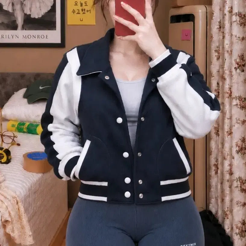 [BUNJANG] IOIO Collection Navy Varsity Jacket / 20만 인기품절 단종 한정판 최상급 IOIO 정품 COLLECTION 네이비 바시티 자켓