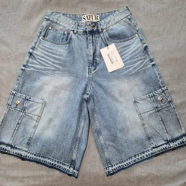 [BUNJANG] SATUR Gabonese Denim Bermuda Cargo Pants / 세터(SATUR)가봉 데님 버뮤다 카고 팬츠 택새상품(M, 30사이즈)