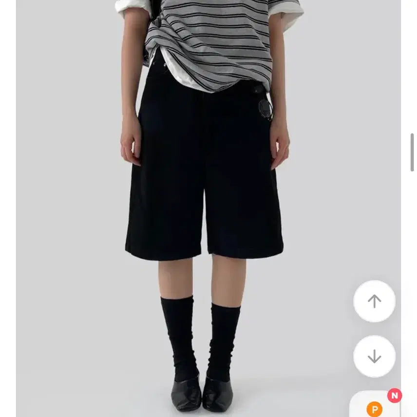 [BUNJANG] Autumn Black Bermuda Pants & Denim Midi Skirt / 에이블리 [어텀]블랙버뮤다팬츠, [키체인] 데님 미디스커트