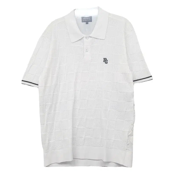[BUNJANG] Pearly Gates White Golf Short-Sleeve Polo Shirt Size 5 / 파리게이츠 화이트 골프 반팔 카라티 5