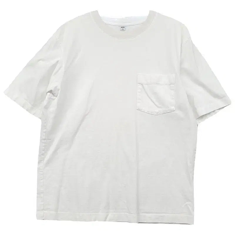 [BUNJANG] Uniqlo White Pocket T-shirt / 유니클로 화이트 포켓 반팔티 S