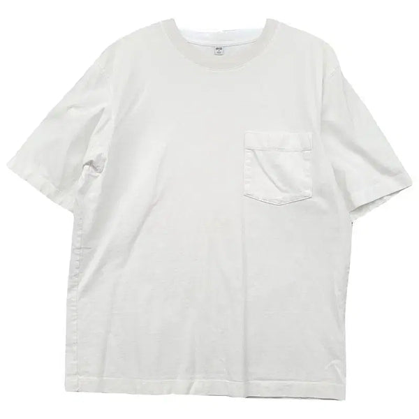 [BUNJANG] Uniqlo White Pocket T-shirt / 유니클로 화이트 포켓 반팔티 S