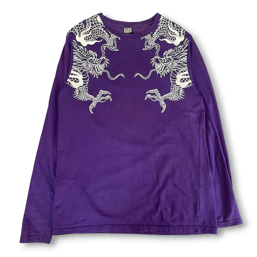 [BUNJANG] New Wave Club Purple Dragon Graphic Long Sleeve XL / 뉴웨이브클럽 퍼플 드래곤 그래픽 롱슬리브 XL
