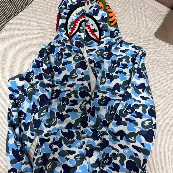 [BUNJANG] BAPE Blue Shark Hooded Zip-up M / 베이프 bape 블루 샤크 청계 후드집업 M