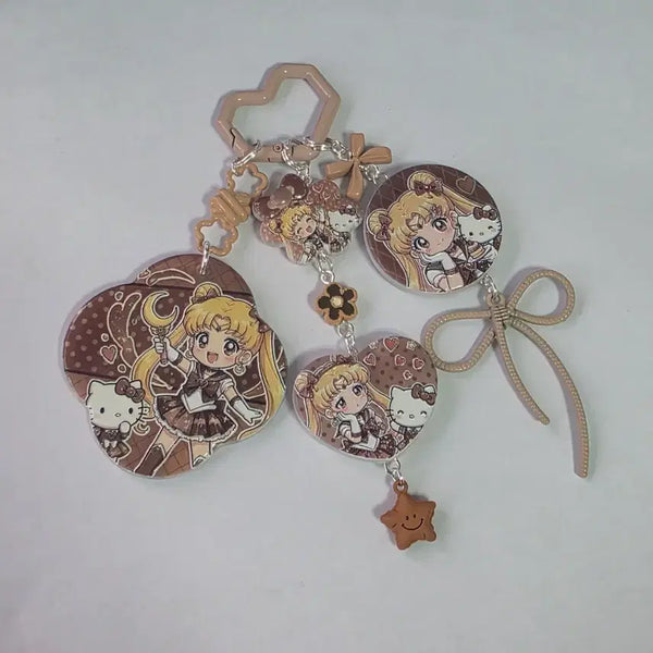[BUNJANG] Sailor Moon x Hello Kitty Handmade Keychain / 세일러문 키티 키링