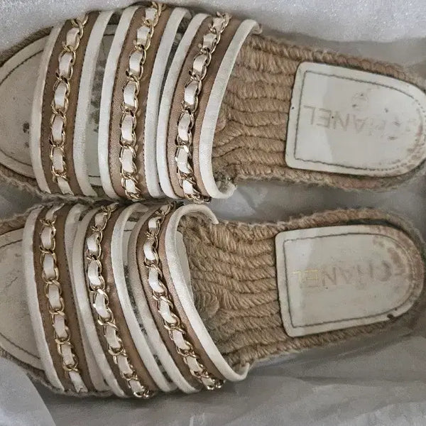 [BUNJANG] Chanel Espadrille Sandals White / 샤넬 에스퍄듀 샌들 화이트