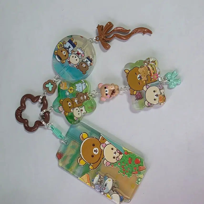 [BUNJANG] Rilakkuma Handmade Beaded Acrylic Keyring / 리락쿠마 키링