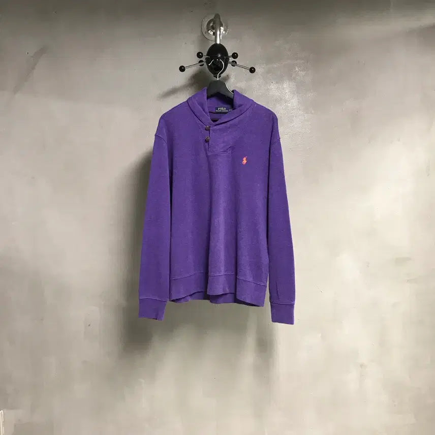 [BUNJANG] Polo Ralph Lauren Shawl Collar Sweatshirt Purple L / 폴로 랄프로렌 숄카라 맨투맨 퍼플 L