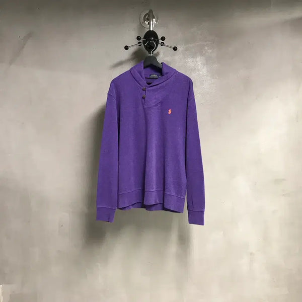[BUNJANG] Polo Ralph Lauren Shawl Collar Sweatshirt Purple L / 폴로 랄프로렌 숄카라 맨투맨 퍼플 L