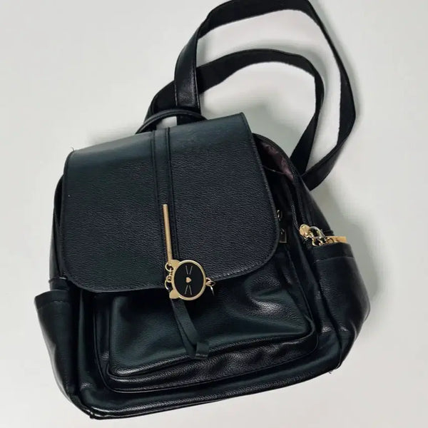 [BUNJANG] Cat Charm Leather Mini Backpack / 고양이 챰 가죽 미니 백팩