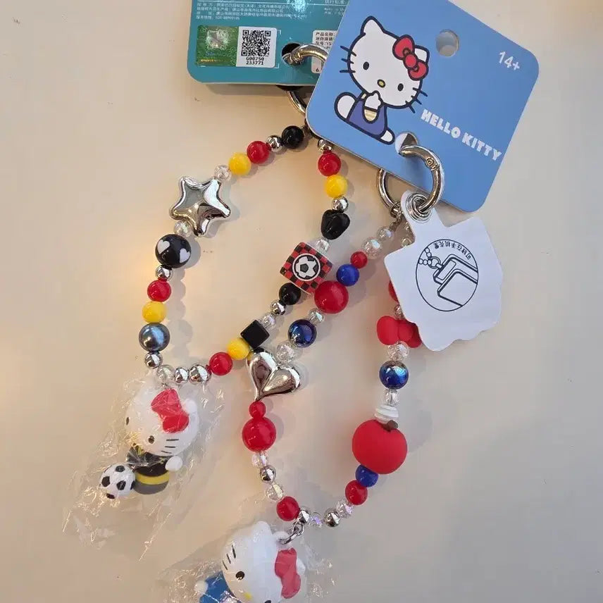 [BUNJANG] Hello Kitty Beaded Charm Phone Strap / 헬로키티 비즈 키링 핸드폰스트랩