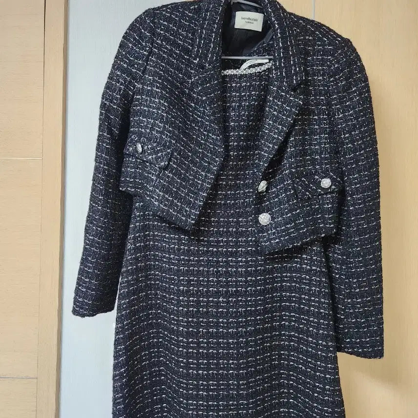 [BUNJANG] IVANA HELSINKI Tweed Jacket and Dress Set / 이바나헬싱키 트위드 자켓+원피스 세트 36