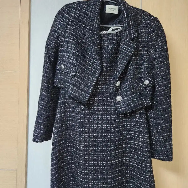 [BUNJANG] IVANA HELSINKI Tweed Jacket and Dress Set / 이바나헬싱키 트위드 자켓+원피스 세트 36